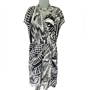 Chico’s Black & White Faux Wrap Dress